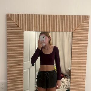 Purple Long Sleeve Crop Top
